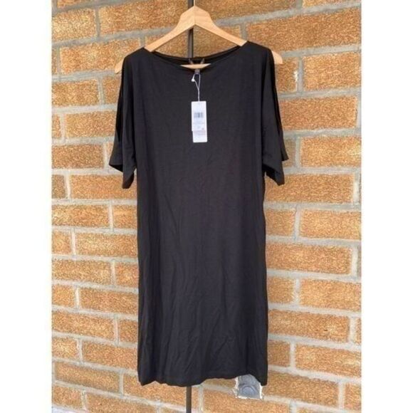 Eileen Fisher Black Kimono jersey dress size small black - Picture 4 of 11